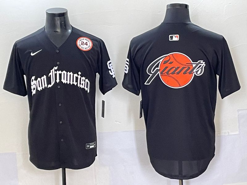 Men 2025 San Francisco Giants Blank Black Five generations Joint Name Nike MLB Jersey style 8